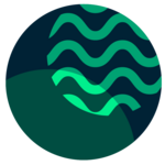 light green squiggles on a dark green background