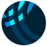 medium and light blue rings on a dak blue circle